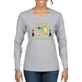 thumbnail image 1 of Wild Bobby All Star Cheerleading Megaphone Girl Sports Women Graphic Long Sleeve Tee, Heather Grey, Medium, 1 of 5