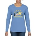 thumbnail image 1 of Wild Bobby All Star Cheerleading Megaphone Girl Sports Women Graphic Long Sleeve Tee, Light Blue, XX-Large, 1 of 5