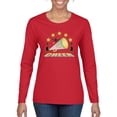 thumbnail image 1 of Wild Bobby All Star Cheerleading Megaphone Girl Sports Women Graphic Long Sleeve Tee, Red, Medium, 1 of 5