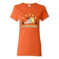 thumbnail image 1 of Wild Bobby All Star Cheerleading Megaphone Girl Sports Women Graphic Tee, Orange, Small, 1 of 5