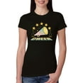 thumbnail image 1 of Wild Bobby All Star Cheerleading Megaphone Girl Sports Women Slim Fit Junior Tee, Black, Small, 1 of 5