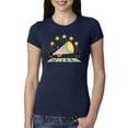 thumbnail image 1 of Wild Bobby All Star Cheerleading Megaphone Girl Sports Women Slim Fit Junior Tee, Navy, Large, 1 of 5