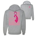 thumbnail image 1 of Wild Bobby, American, Breast Cancer Awareness, Flag, Breast Cancer Awareness, Front and Back Graphic Zip Up Hoodie Sweatshirt, Heather Grey, Large, 1 of 4