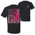 thumbnail image 1 of Wild Bobby, American, Breast Cancer Awareness, Flag, Breast Cancer Awareness, Front and Back Men Graphic Tee, Black, XX-Large, 1 of 4