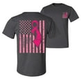 thumbnail image 1 of Wild Bobby, American, Breast Cancer Awareness, Flag, Breast Cancer Awareness, Front and Back Men Graphic Tee, Heather Black, 3X-Large, 1 of 4