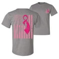 thumbnail image 1 of Wild Bobby, American, Breast Cancer Awareness, Flag, Breast Cancer Awareness, Front and Back Men Graphic Tee, Heather Grey, 4X-Large, 1 of 4