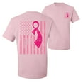 thumbnail image 1 of Wild Bobby, American, Breast Cancer Awareness, Flag, Breast Cancer Awareness, Front and Back Men Graphic Tee, Light Pink, Medium, 1 of 4