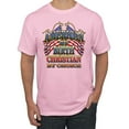 thumbnail image 1 of Wild Bobby, American By Birth Christian By Choice USA Flag Inspirational/Christian Men's Graphic T-Shirt, Light Pink, Medium, 1 of 3