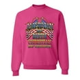 thumbnail image 1 of Wild Bobby, American By Birth Christian By Choice USA Flag Inspirational/Christian Unisex Crewneck Graphic Sweatshirt, Fuschia, 2XL, 1 of 3