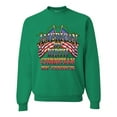 thumbnail image 1 of Wild Bobby, American By Birth Christian By Choice USA Flag Inspirational/Christian Unisex Crewneck Graphic Sweatshirt, Kelly, 3XL, 1 of 3