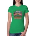 thumbnail image 1 of Wild Bobby, American By Birth Christian By Choice USA Flag Inspirational/Christian Womens Slim Fit Junior Tee, Kelly, 2XL, 1 of 3