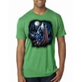 thumbnail image 1 of Wild Bobby, American Flag Howling Wolf Animal Lover Mens Premium Tri Blend T-Shirt, Envy, Small, 1 of 3