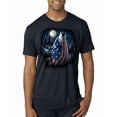 thumbnail image 1 of Wild Bobby, American Flag Howling Wolf Animal Lover Mens Premium Tri Blend T-Shirt, Vintage Navy, 2XL, 1 of 3