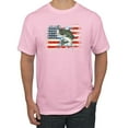 thumbnail image 1 of Wild Bobby, American Flag Jumping Largemouth Bass Fish, Fishing, Men's Graphic Tees, Light Pink, 3XL, 1 of 3