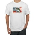 thumbnail image 1 of Wild Bobby, American Flag Jumping Largemouth Bass Fish, Fishing, Men's Graphic Tees, White, 5XL, 1 of 3