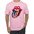 thumbnail image 1 of Wild Bobby, American Flag Lips Tongue Out, Men Graphic Tees, Light Pink, X-Large, 1 of 3