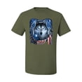 thumbnail image 1 of Wild Bobby American Flag Patriotic Wolf Dreaming Men Tee, 1 of 6