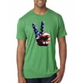 thumbnail image 1 of Wild Bobby, American Flag Peace Sign Hand Pop Culture Mens Premium Tri Blend T-Shirt, Envy, Small, 1 of 3