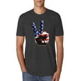 thumbnail image 1 of Wild Bobby, American Flag Peace Sign Hand Pop Culture Mens Premium Tri Blend T-Shirt, Vintage Black, Small, 1 of 3