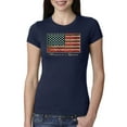 thumbnail image 1 of Wild Bobby, American Game Flag Baseball Bat Ball, Sports, Women Slim Fit Junior Tee, Navy, Small, 1 of 3