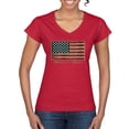 thumbnail image 1 of Wild Bobby, American Game Flag Baseball Bat Ball, Sports, Women Standard V-Neck Tee, Red, Small, 1 of 3