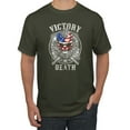 thumbnail image 1 of Wild Bobby, American Skull Victory or Death, Pop Culture, Men Graphic Tees, Military Green, Medium, 1 of 3