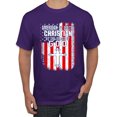 thumbnail image 1 of Wild Bobby American by Birth Christian by The Grace of GOD Inspirational/Christian Men Graphic Tee, Purple, XX-Large, 1 of 6