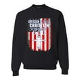 thumbnail image 1 of Wild Bobby, American by Birth Christian by The Grace of GOD Inspirational/Christian Unisex Crewneck Graphic Sweatshirt, Black, Large, 1 of 6