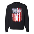 thumbnail image 1 of Wild Bobby American by Birth Christian by The Grace of GOD Inspirational/Christian Unisex Crewneck Graphic Sweatshirt, Black, Small, 1 of 6