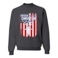 thumbnail image 1 of Wild Bobby, American by Birth Christian by The Grace of GOD Inspirational/Christian Unisex Crewneck Graphic Sweatshirt, Charcoal, 3X-Large, 1 of 6
