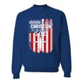 thumbnail image 1 of Wild Bobby, American by Birth Christian by The Grace of GOD Inspirational/Christian Unisex Crewneck Graphic Sweatshirt, Royal, 3X-Large, 1 of 6