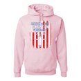 thumbnail image 1 of Wild Bobby, American by Birth Christian by The Grace of GOD Inspirational/Christian Unisex Graphic Hoodie Sweatshirt, Light Pink, Large, 1 of 6