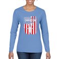 thumbnail image 1 of Wild Bobby American by Birth Christian by The Grace of GOD Inspirational/Christian Women Graphic Long Sleeve Tee, Light Blue, Large, 1 of 6