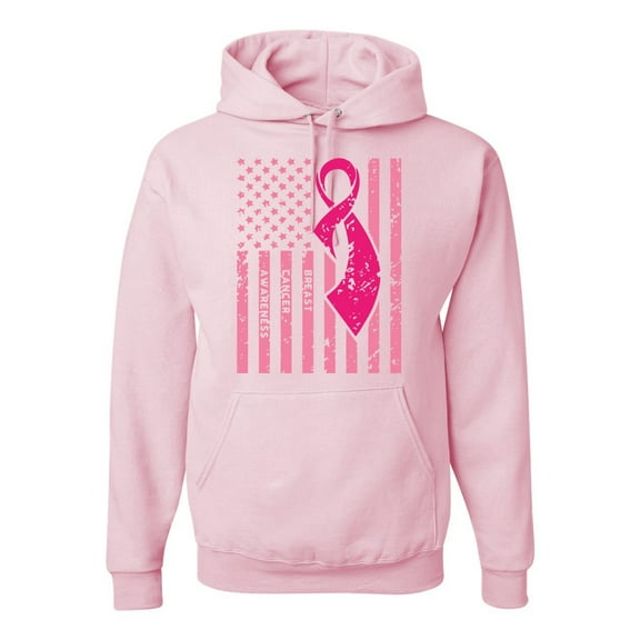 Wild Bobby, AmericanFlag Awareness Unisex Graphic Hoodie Sweatshirt, Light Pink, Medium