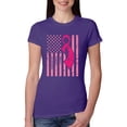 thumbnail image 1 of Wild Bobby, AmericanFlag Awareness Womens Slim Fit Junior Tee, Purple Rush, X-Large, 1 of 3