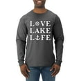 thumbnail image 1 of Wild Bobby, Anchor Wheels Love Lake Life, Men Long Sleeve Shirt, Heather Black, X-Large, 1 of 4