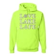 thumbnail image 1 of Wild Bobby, Anchor Wheels Love Lake Life, Unisex Graphic Hoodie Sweatshirt, Safety Green, X-Large, 1 of 4