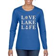 thumbnail image 1 of Wild Bobby, Anchor Wheels Love Lake Life, Women Graphic Long Sleeve Tee, Royal, XX-Large, 1 of 4