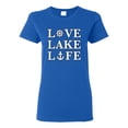 thumbnail image 1 of Wild Bobby, Anchor Wheels Love Lake Life, Women Graphic Tee, Royal, Small, 1 of 4