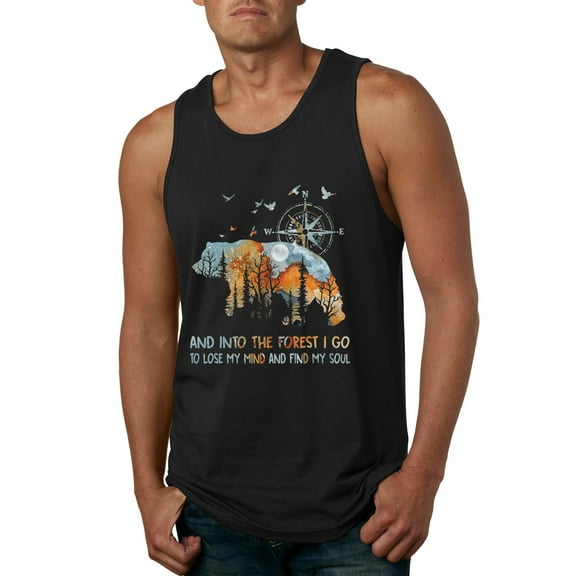 Wild Bobby, And Into The Forest I Go To Lose My Mind, Animal Lover, Men Graphic Tank Top, Black, Small