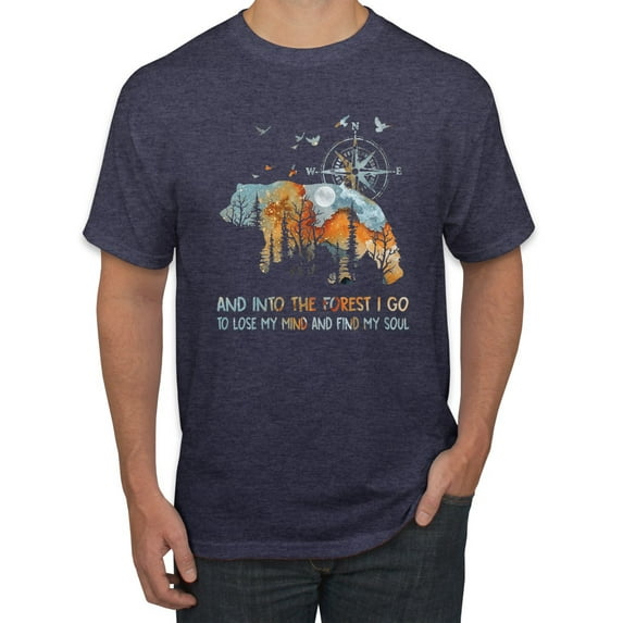 Wild Bobby, And Into The Forest I Go To Lose My Mind, Animal Lover, Men Graphic Tee, Vintage Heather Navy, Small