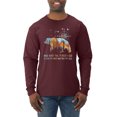 thumbnail image 1 of Wild Bobby, And Into The Forest I Go To Lose My Mind, Animal Lover, Men Long Sleeve Shirt, Maroon, X-Large, 1 of 4
