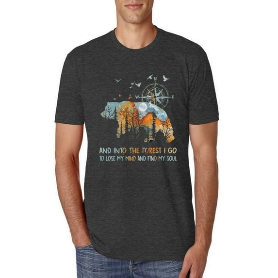 Wild Bobby, And Into The Forest I Go To Lose My Mind, Animal Lover, Men Premium Tri Blend Tee, Vintage Black, XX-Large