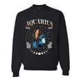 thumbnail image 1 of Wild Bobby Aquarius Air Water Sign, January 19 February 18, Star Constellations Horoscope Zodiac Birthday Birth Month Stone Gift for Men Women Unisex Crewneck Sweatshirt, 1 of 6