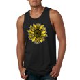 thumbnail image 1 of Wild Bobby, Artsy Cheetah Leopard Print Sunflower, Fashion, Men Graphic Tank Top, Black, Small, 1 of 3