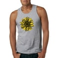 thumbnail image 1 of Wild Bobby, Artsy Cheetah Leopard Print Sunflower, Fashion, Men Graphic Tank Top, Heather Grey, Large, 1 of 3