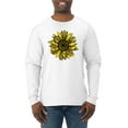 thumbnail image 1 of Wild Bobby, Artsy Cheetah Leopard Print Sunflower, Fashion, Men Long Sleeve Shirt, White, 3XL, 1 of 3