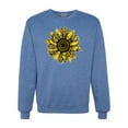 thumbnail image 1 of Wild Bobby, Artsy Cheetah Leopard Print Sunflower, Fashion, Unisex Crewneck Graphic Sweatshirt, Vintage Heather Blue, 2XL, 1 of 3