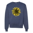 thumbnail image 1 of Wild Bobby, Artsy Cheetah Leopard Print Sunflower, Fashion, Unisex Crewneck Graphic Sweatshirt, Vintage Heather Navy, 3XL, 1 of 3