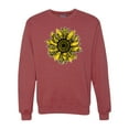 thumbnail image 1 of Wild Bobby, Artsy Cheetah Leopard Print Sunflower, Fashion, Unisex Crewneck Graphic Sweatshirt, Vintage Heather Red, X-Large, 1 of 3